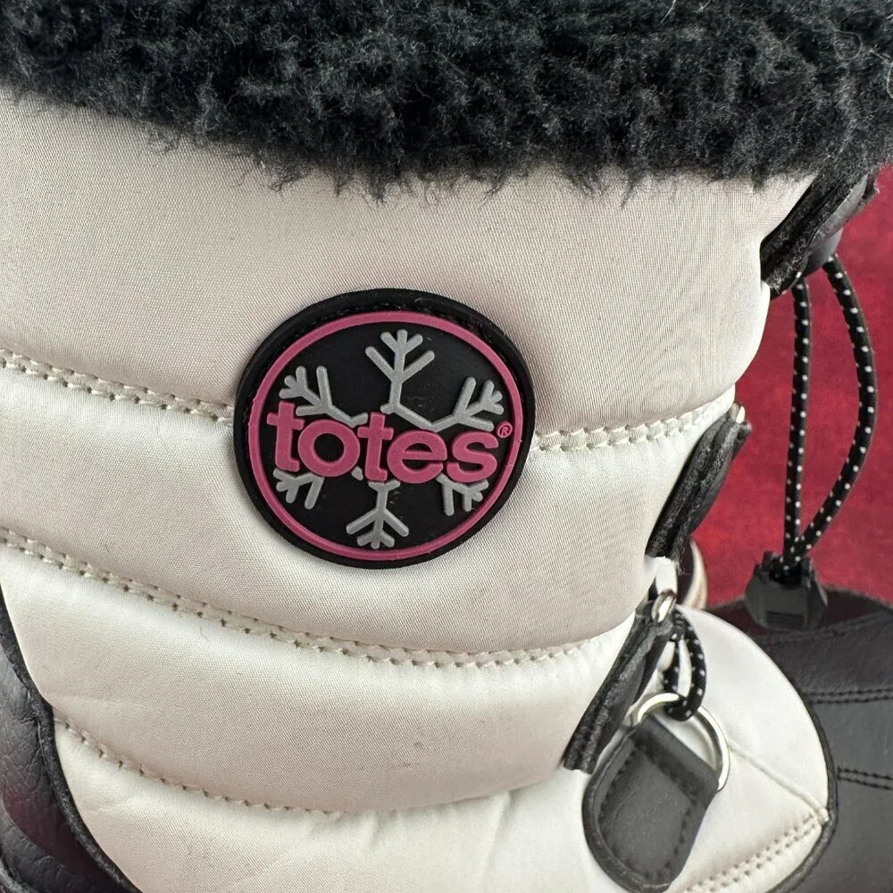 TOTES ALPINE MACKENZIE KIDS GIRLS WINTER BOOTS WHITE & BLACK THERMOLITE SIZE 4M